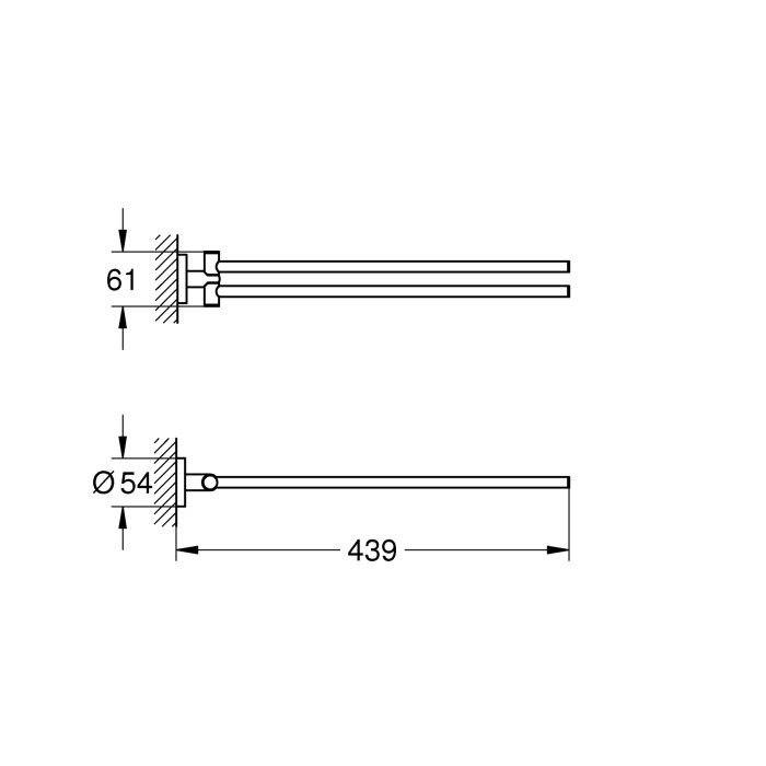 Подвійний тримач для рушників Grohe Essentials New (40371001) Подвійний тримач для рушників Grohe Essentials New (40371001)