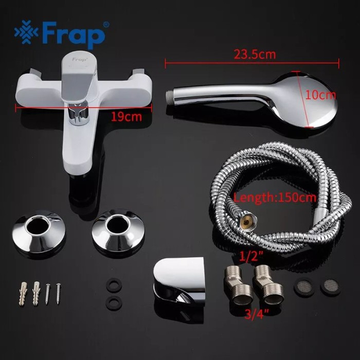 Змішувач для ванни Frap F3245, білий/хром Змішувач для ванни Frap F3245, білий/хром