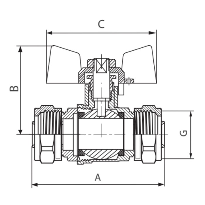 Кран кульовий Waterpro Wing 20x20 (MA0120) Кран кульовий Waterpro Wing 20x20 (MA0120)