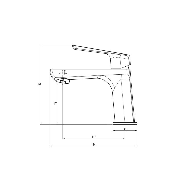 Змішувач для умивальника TOPAZ LEXI TL 21201-H57-CW Змішувач для умивальника TOPAZ LEXI TL 21201-H57-CW