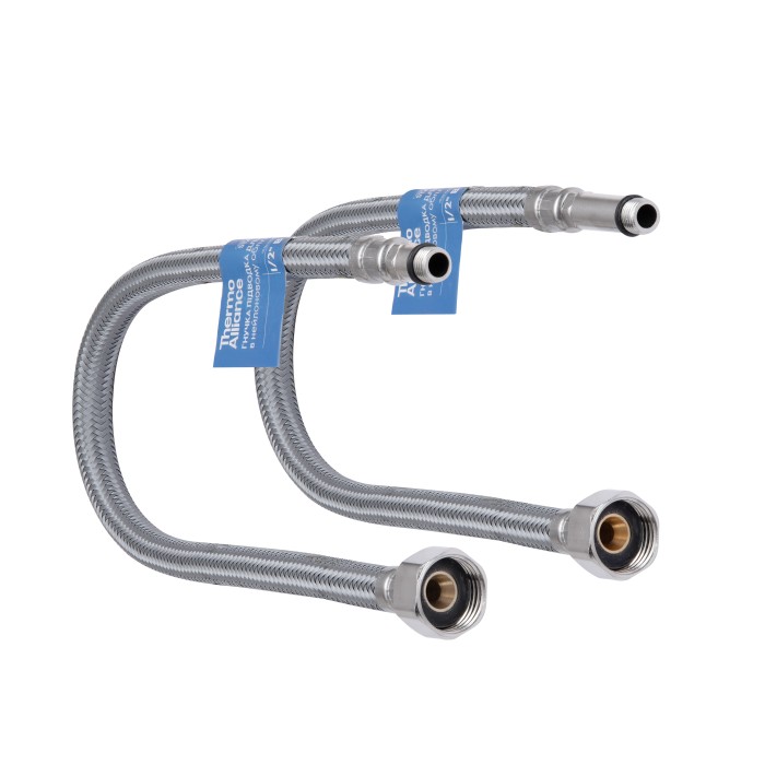 Шланг для підключення змішувача Thermo Alliance Standart (пара) 100 см NYLON M10x1/2"В TAS386W100 Шланг для підключення змішувача Thermo Alliance Standart (пара) 100 см NYLON M10x1/2"В TAS386W100