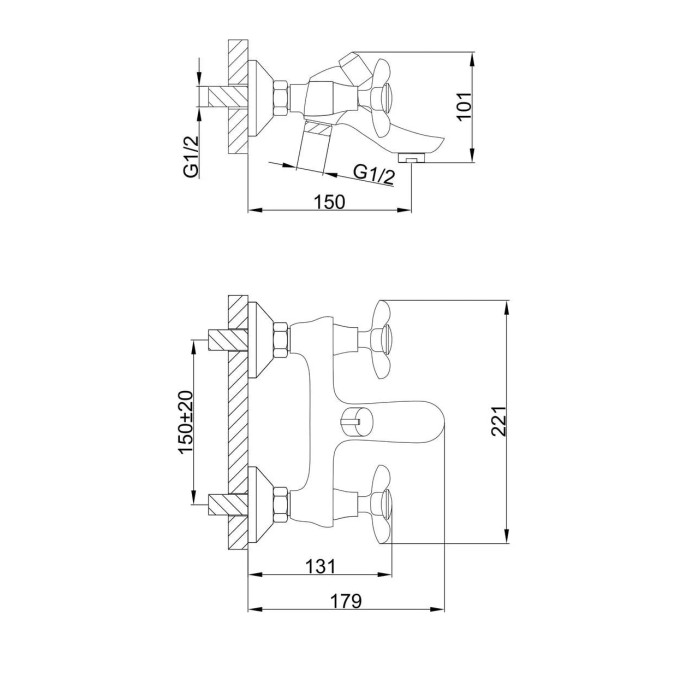 Змішувач для ванни Frap F32731-B, хром Змішувач для ванни Frap F32731-B, хром
