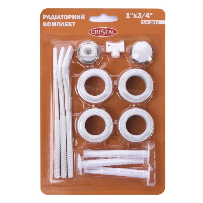 Комплект футорок секційного радіатора CRISTAL NR-2016 3/4″ з 3-кронштейнами (HT 416) Комплект футорок секційного радіатора CRISTAL NR-2016 3/4″ з 3-кронштейнами (HT 416)