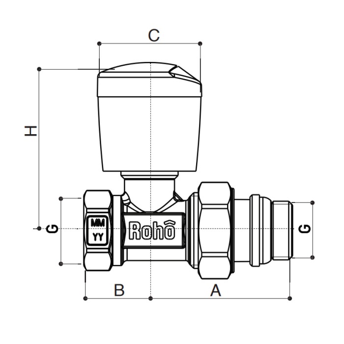 Кран радіаторний Roho R5561-050 - 1/2" прямий (антипротечка) (RO0131) Кран радіаторний Roho R5561-050 - 1/2" прямий (антипротечка) (RO0131)