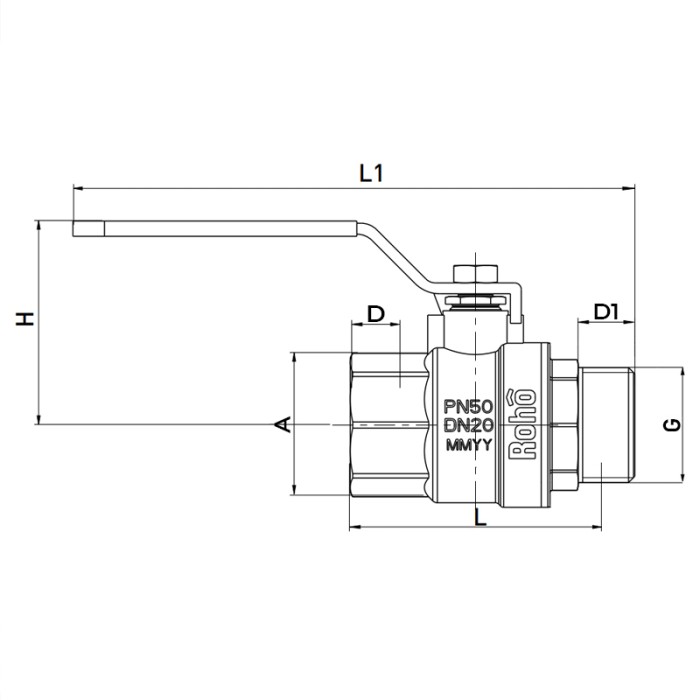 Кран кульовий Roho R201-125 - 1 1/4" (RO0074) Кран кульовий Roho R201-125 - 1 1/4" (RO0074)