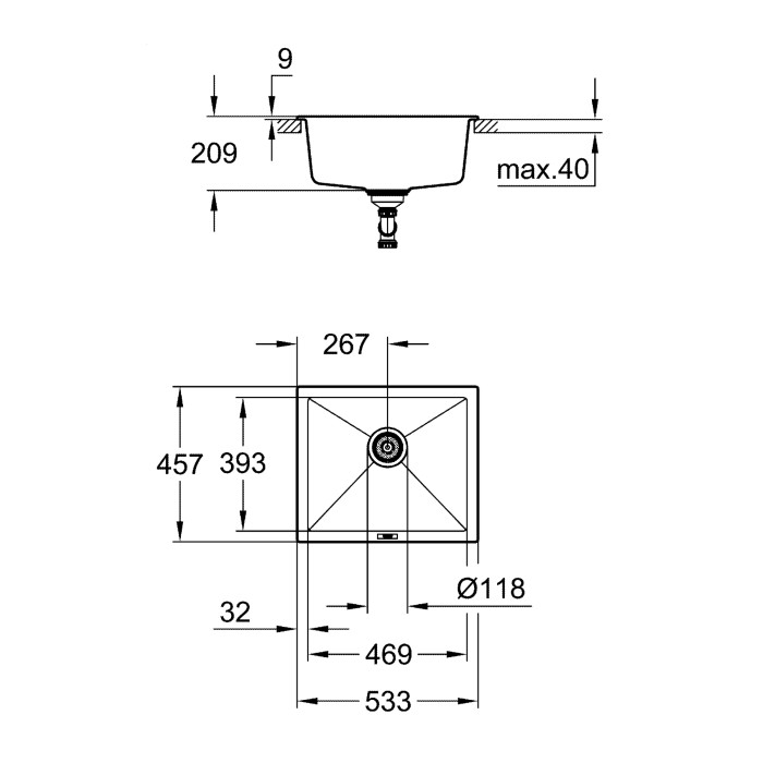 Композитна мийка для кухні Grohe K700U (31654AP0) Композитна мийка для кухні Grohe K700U (31654AP0)