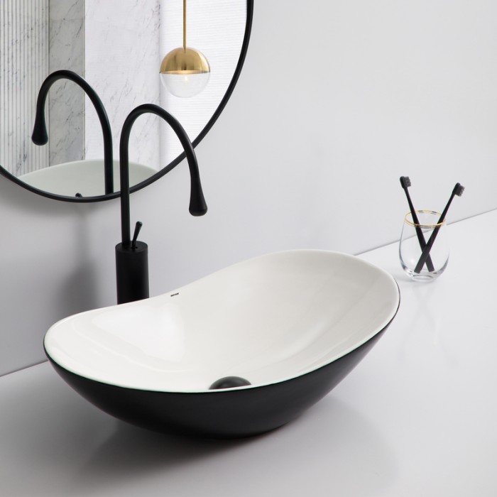 Раковина накладна Mixxus Premium WAVE-0105 WHITE-BLACK 620х360х160mm (MP6558) Раковина накладна Mixxus Premium WAVE-0105 WHITE-BLACK 620х360х160mm (MP6558)