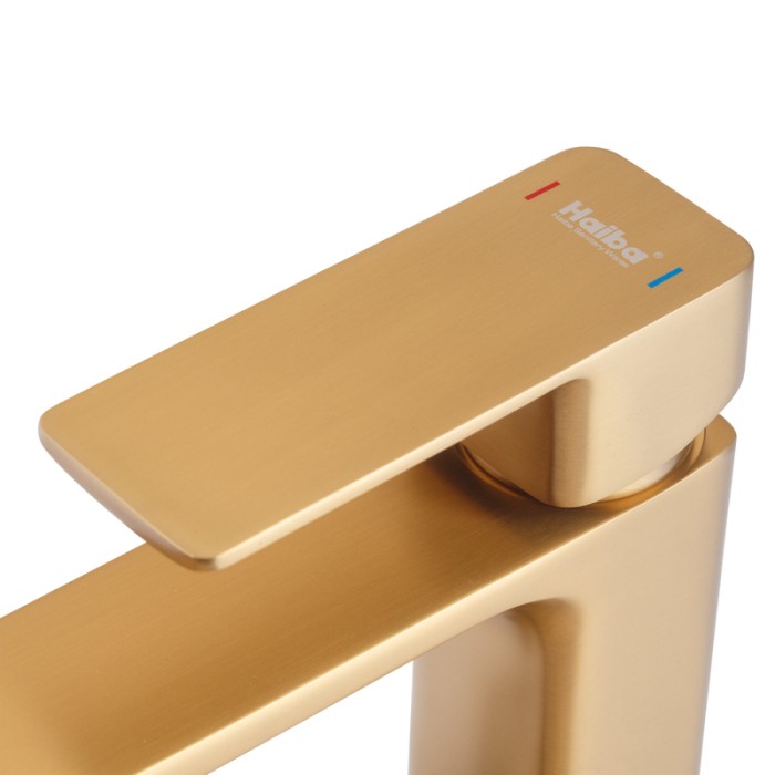 Змішувач для умивальника високий Haiba KUBUS 001 (HIGH) BRUSHED GOLD (HB9623) Змішувач для умивальника високий Haiba KUBUS 001 (HIGH) BRUSHED GOLD (HB9623)