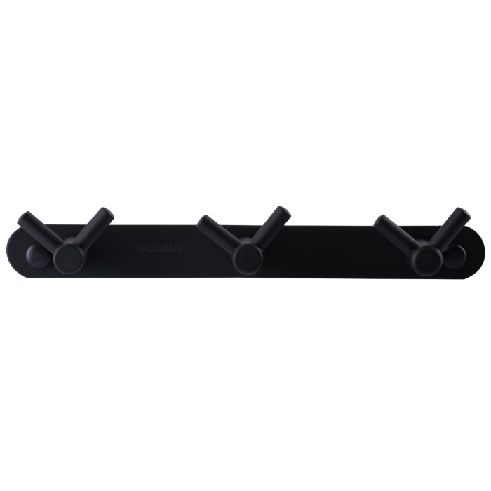 Планка з гачками Globus Lux BS8435-3 чорна матова SUS304 Планка з гачками Globus Lux BS8435-3 чорна матова SUS304