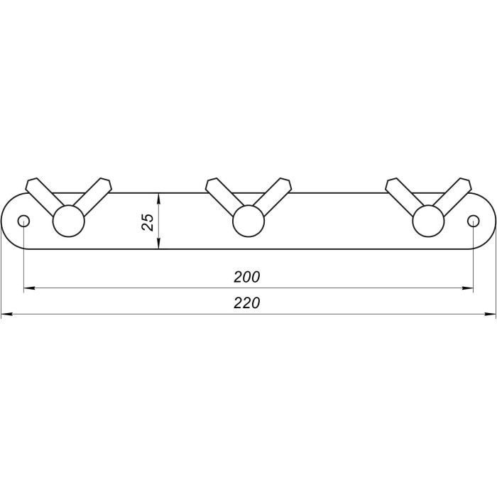 Планка з гачками Globus Lux BS8435-3 чорна матова SUS304 Планка з гачками Globus Lux BS8435-3 чорна матова SUS304