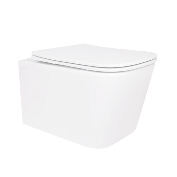 Унітаз підвісний Crow Rimless 485х340х330 мм, White, з сидінням Slim Duroplast/ Soft-close/ Quick Release QT05335171RW Qtap Унітаз підвісний Crow Rimless 485х340х330 мм, White, з сидінням Slim Duroplast/ Soft-close/ Quick Release QT05335171RW Qtap