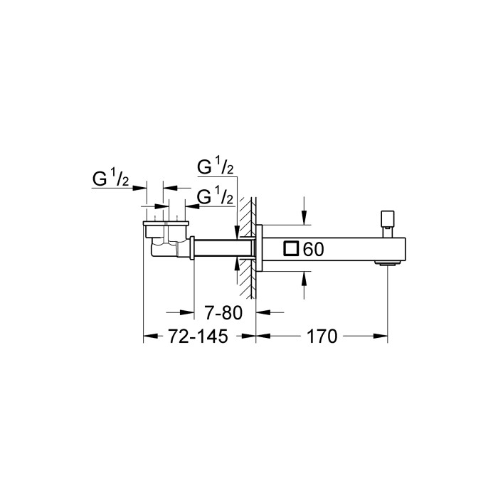 Вилив для ванни Grohe Universal Cube (13304000) Вилив для ванни Grohe Universal Cube (13304000)
