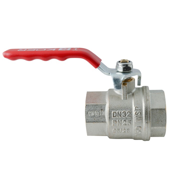 Кран кульовий ГГВ Koer Extreme KE.214-32 - 1 1/4" FF ручка "важіль" червона (KR5747) Кран кульовий ГГВ Koer Extreme KE.214-32 - 1 1/4" FF ручка "важіль" червона (KR5747)
