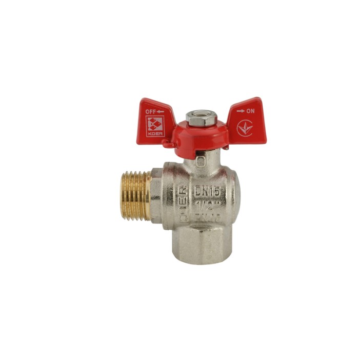 Кран кульовий Koer 1/2" ГШМ кутовий (KR.208) (KR2805) Кран кульовий Koer 1/2" ГШМ кутовий (KR.208) (KR2805)