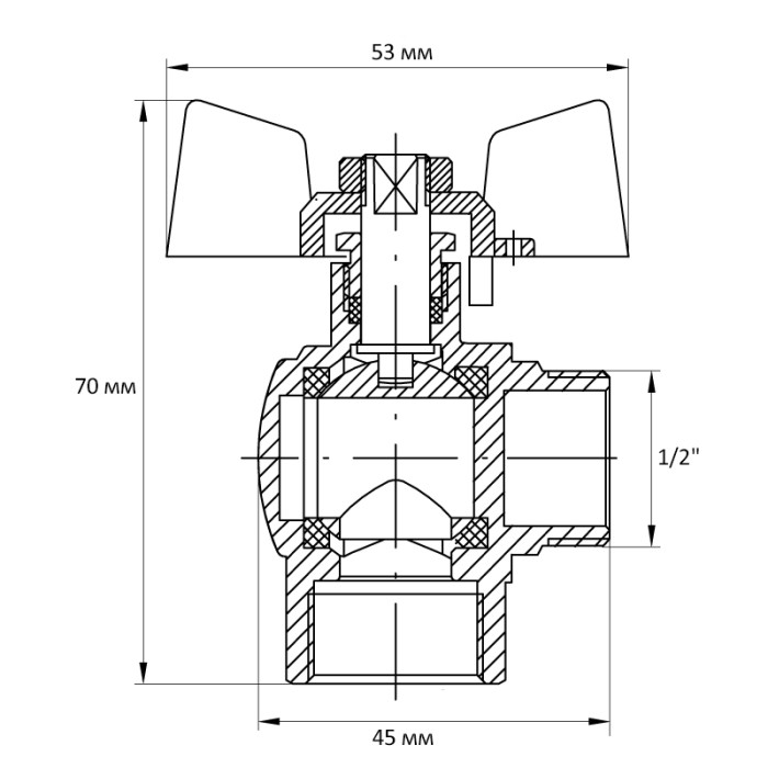 Кран кульовий Koer 1/2" ГШМ кутовий (KR.208) (KR2805) Кран кульовий Koer 1/2" ГШМ кутовий (KR.208) (KR2805)