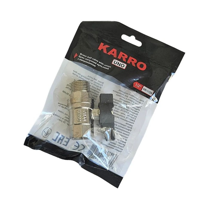 Кран кульовий KARRO UNO 1" ВЗ (чорний метелик) {80/8} Кран кульовий KARRO UNO 1" ВЗ (чорний метелик) {80/8}