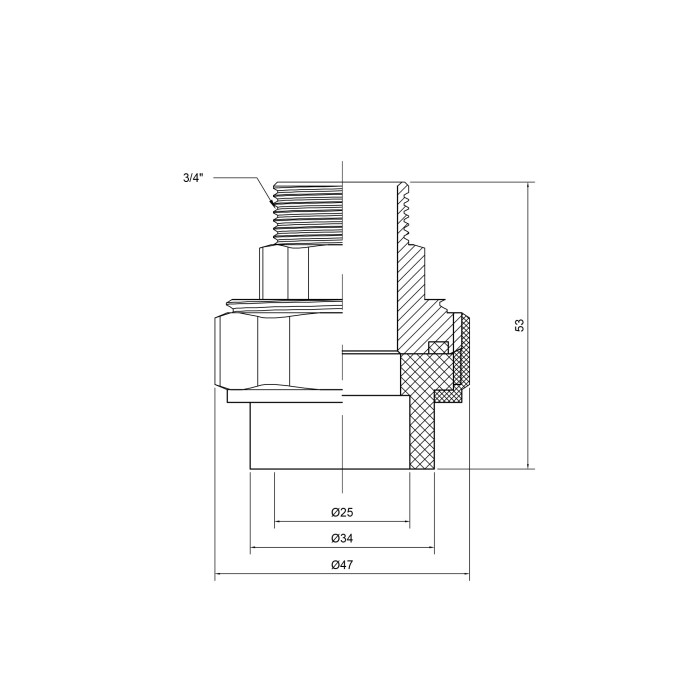Згін "Американка" PPR Thermo Alliance 25х3/4" ЗР Згін "Американка" PPR Thermo Alliance 25х3/4" ЗР