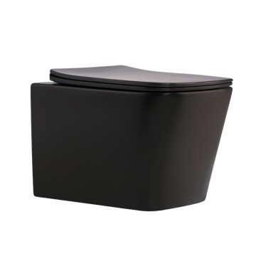 Унітаз підвісний Qtap Tern New Ultra Quiet безобідковий з сидінням Soft-close MATT BLACK QT17332303ASMB