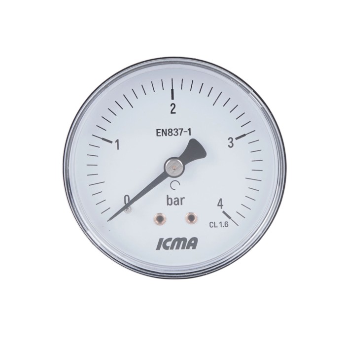 Манометр Icma 1/4" 0-4 бар, заднє підключення №243 Манометр Icma 1/4" 0-4 бар, заднє підключення №243