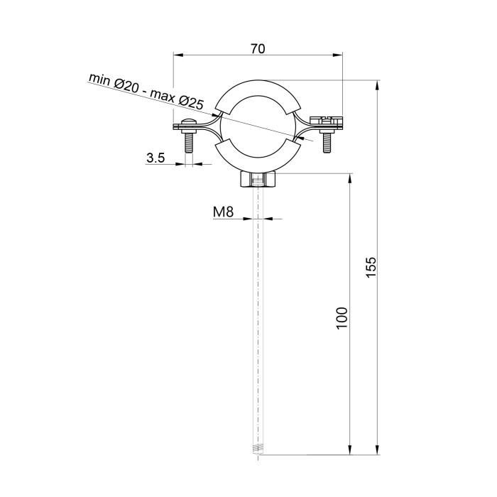 Хомут Thermo Alliance Forte 1/2" (D20-25 мм) SF10015 Хомут Thermo Alliance Forte 1/2" (D20-25 мм) SF10015