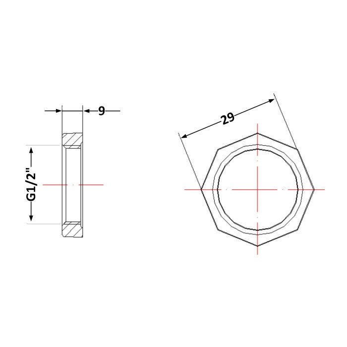 Контргайка чавунна 1/2" Контргайка чавунна 1/2"