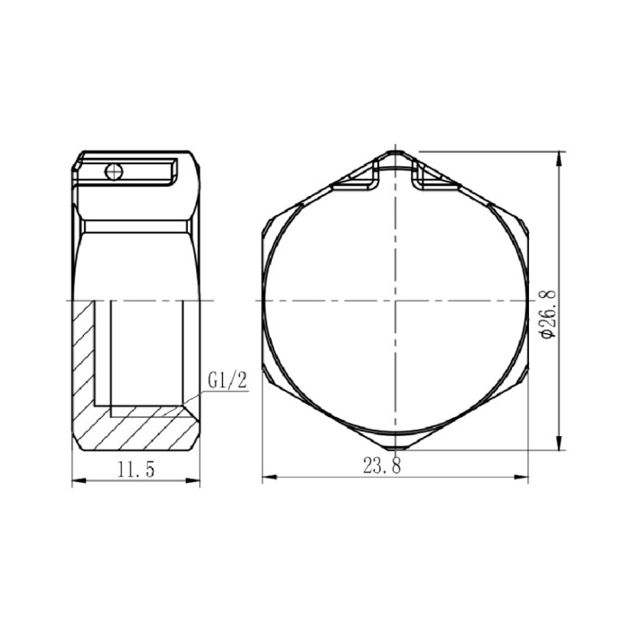 Заглушка Thermo Alliance Forte 1/2" ВР хром SF352H15 Заглушка Thermo Alliance Forte 1/2" ВР хром SF352H15