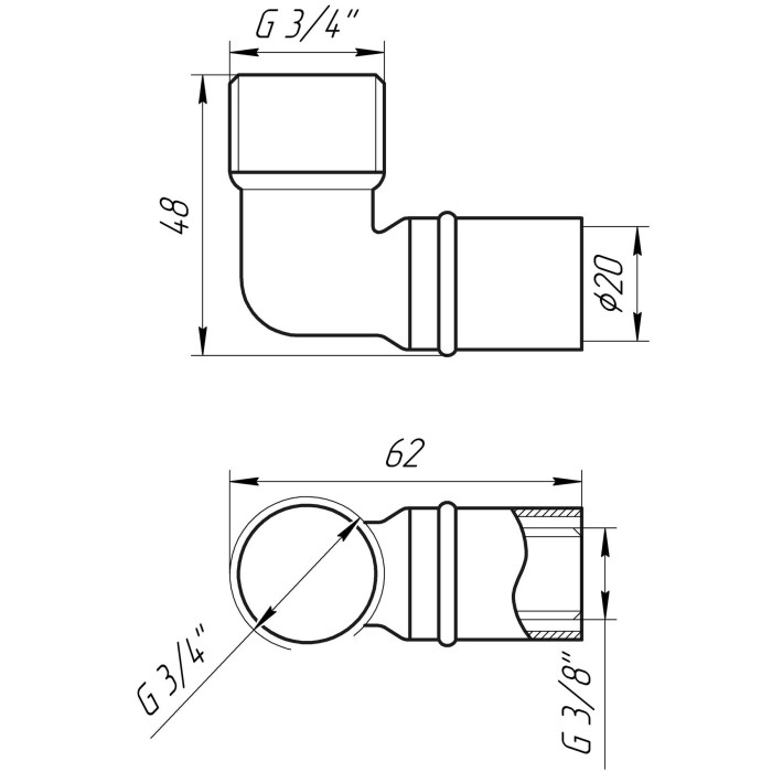 Кутник із зовнішньою різьбою прес APE ITALY AP 153 3/4″х20 Кутник із зовнішньою різьбою прес APE ITALY AP 153 3/4″х20