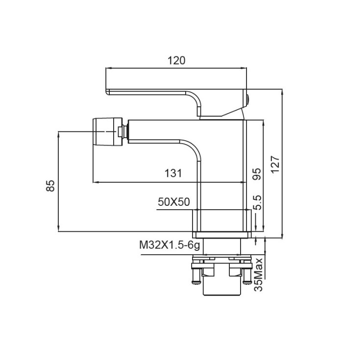 Змішувач для біде Koer KB-20009-05 (Колір чорний) (KR3505) Змішувач для біде Koer KB-20009-05 (Колір чорний) (KR3505)