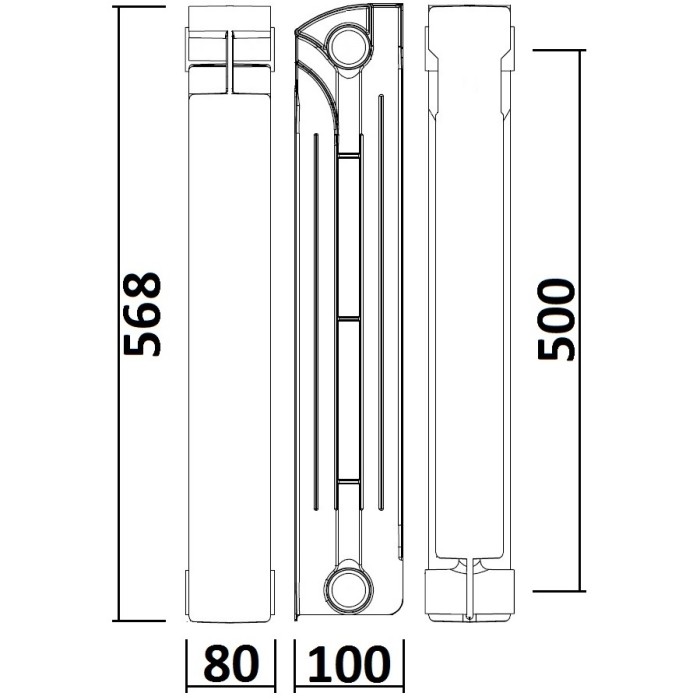 Радіатор біметалевий секційний QUEEN THERM 500/100 (кратно 10) Радіатор біметалевий секційний QUEEN THERM 500/100 (кратно 10)