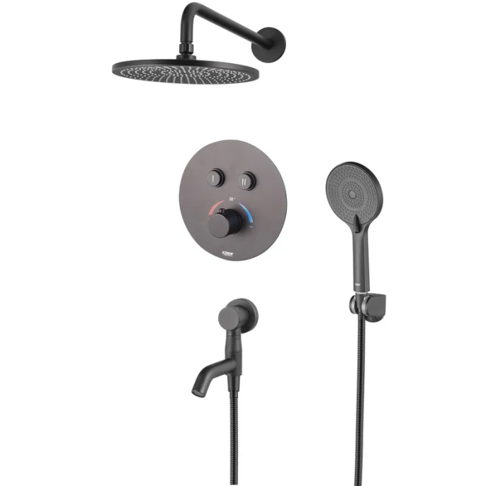 Вбудована душова система з термостатом Koer KB-67012-05 (Колір чорний) (KR4729) Вбудована душова система з термостатом Koer KB-67012-05 (Колір чорний) (KR4729)