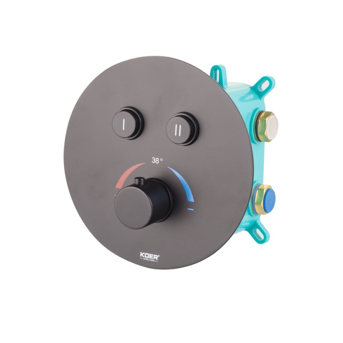 Вбудована душова система з термостатом Koer KB-67012-05 (Колір чорний) (KR4729) Вбудована душова система з термостатом Koer KB-67012-05 (Колір чорний) (KR4729)