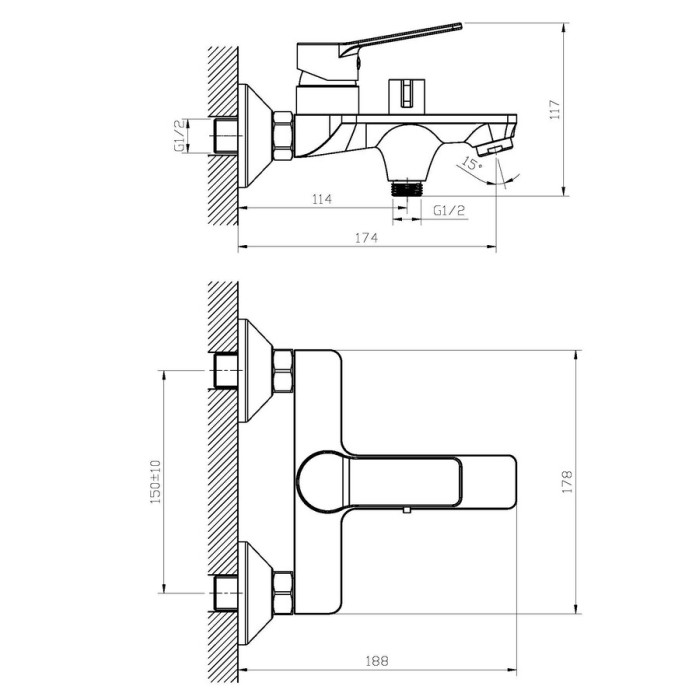 Змішувач для ванни Haiba Diana 009 (HB1017) Змішувач для ванни Haiba Diana 009 (HB1017)