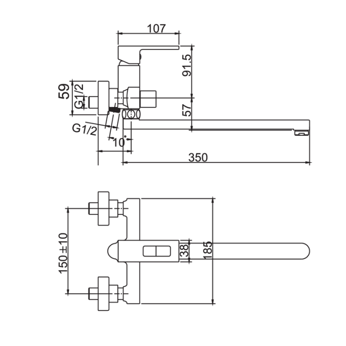 Змішувач для ванни Haiba KANT 006 EURO (HB9602) Змішувач для ванни Haiba KANT 006 EURO (HB9602)