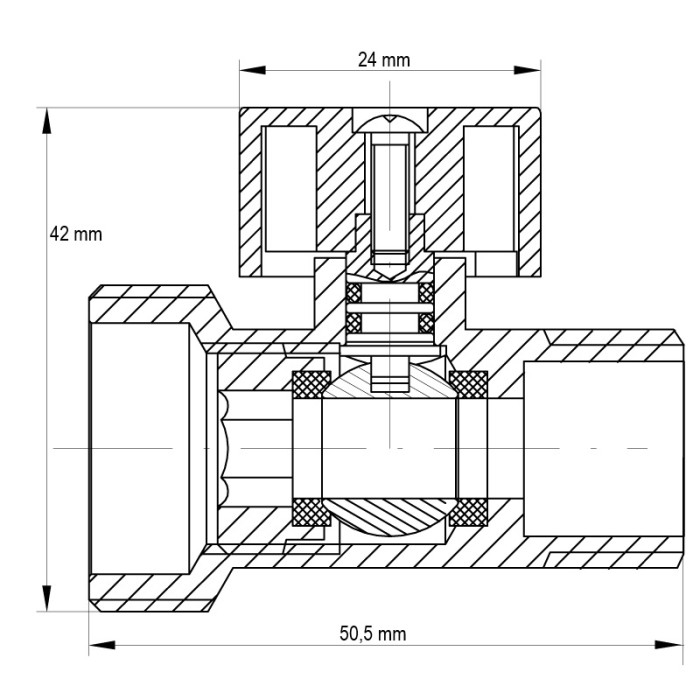Кран триходовий 1/2Mx3/4Mx1/2F Koer KR.515 (KR0103) Кран триходовий 1/2Mx3/4Mx1/2F Koer KR.515 (KR0103)