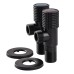 !!Набір кранів кутових кераміка SOLOMON EXCLUSIVE 1/2″X1/2″ 9889 BB (BLACK/BLACK) (комплект2шт.)
