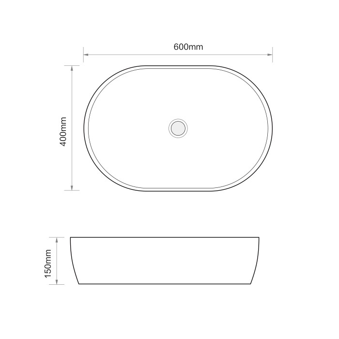 Раковина накладна MIXXUS PREMIUM ELLIPSE-0105 600х400х150mm (MP6563) Раковина накладна MIXXUS PREMIUM ELLIPSE-0105 600х400х150mm (MP6563)