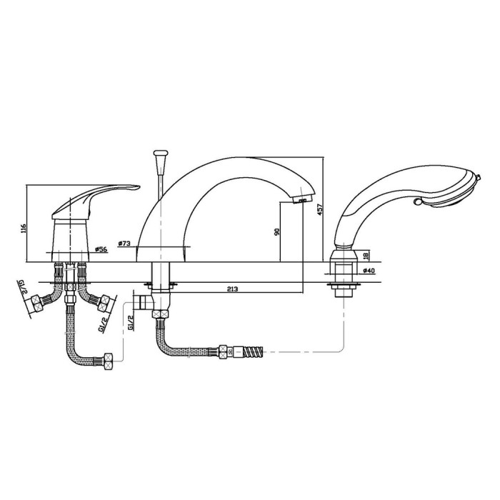 Змішувач для ванни Haiba MARS 022 (HB0790) Змішувач для ванни Haiba MARS 022 (HB0790)