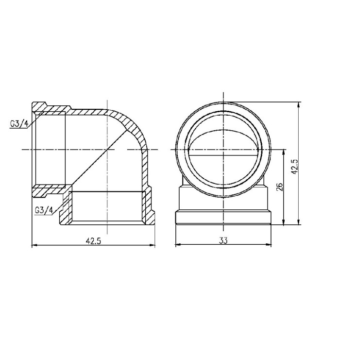 Кут Thermo Alliance Forte 3/4" ВВ SF36820 Кут Thermo Alliance Forte 3/4" ВВ SF36820