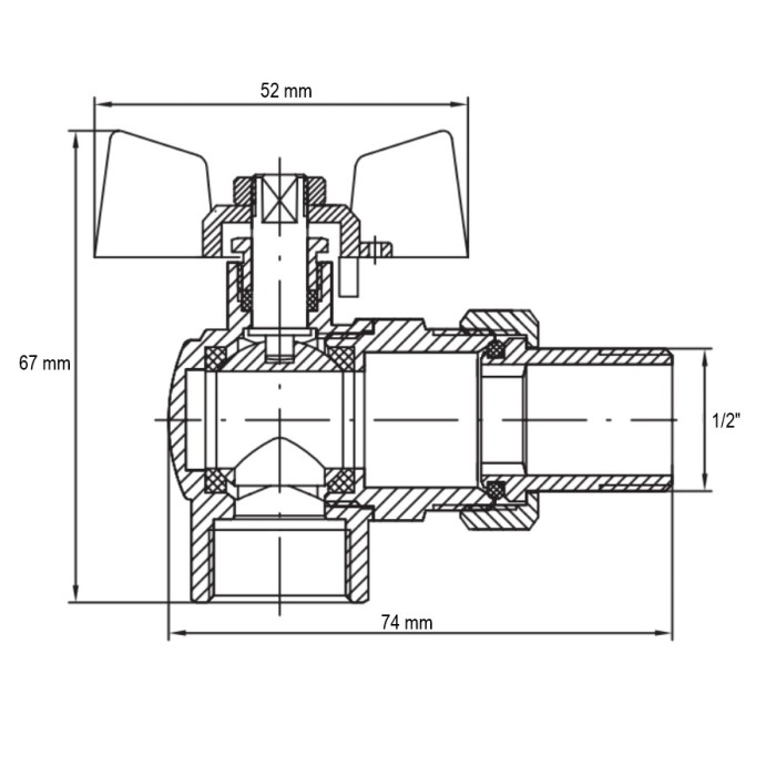 Кран з американкою 1/2" "антіпротечка"(Koer KR.228.W-Gi) кутовий білий (KR0195) Кран з американкою 1/2" "антіпротечка"(Koer KR.228.W-Gi) кутовий білий (KR0195)