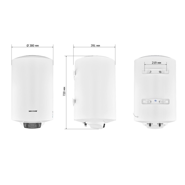 Водонагрівач "Циліндр" MIXXUS EWH-08050 ROUND DRY накопичувальний 50 л, сухий тен 2 kW (WH0608) Водонагрівач "Циліндр" MIXXUS EWH-08050 ROUND DRY накопичувальний 50 л, сухий тен 2 kW (WH0608)