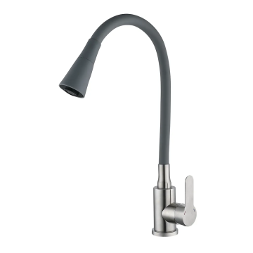 Змішувач для кухні Mixxus DAX-011 REFL.Gray з силіконовим виливом (MI6560)