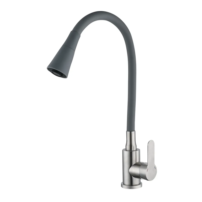 Змішувач для кухні Mixxus DAX-011 REFL.Gray з силіконовим виливом (MI6560)