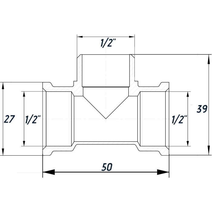 Трійник 1/2″ВЗВ нікельований NT336S OPTIMUM Трійник 1/2″ВЗВ нікельований NT336S OPTIMUM