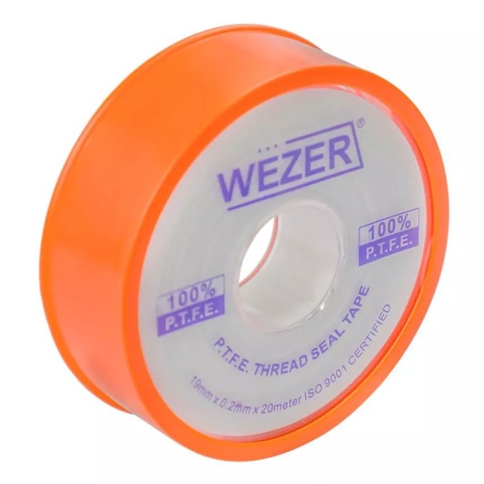 Фум стрічка WEZER PTFE 19x0, 2 мм 20 м, білий Фум стрічка WEZER PTFE 19x0, 2 мм 20 м, білий