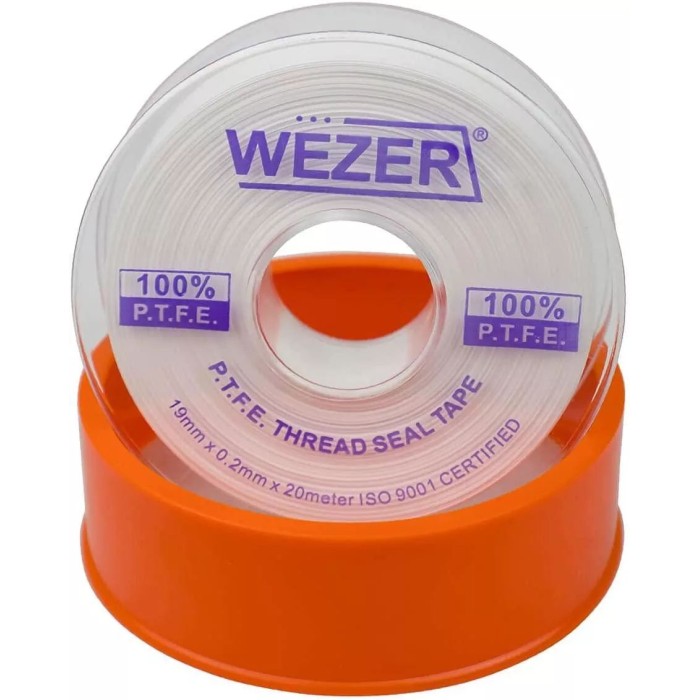 Фум стрічка WEZER PTFE 19x0, 2 мм 20 м, білий Фум стрічка WEZER PTFE 19x0, 2 мм 20 м, білий