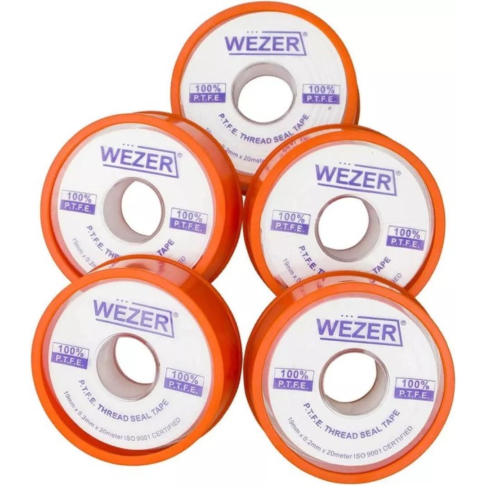 Фум стрічка WEZER PTFE 19x0, 2 мм 20 м, білий Фум стрічка WEZER PTFE 19x0, 2 мм 20 м, білий