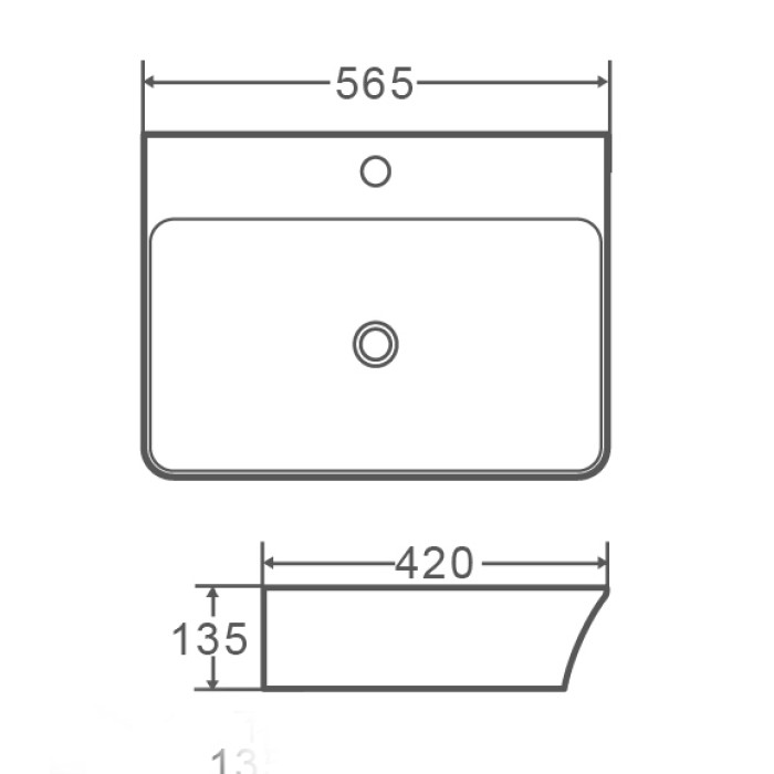 Умивальник накладний керамічний Mixxus Premium Bevel-0202 з переливом 560x415x125mm (MP6481) Умивальник накладний керамічний Mixxus Premium Bevel-0202 з переливом 560x415x125mm (MP6481)