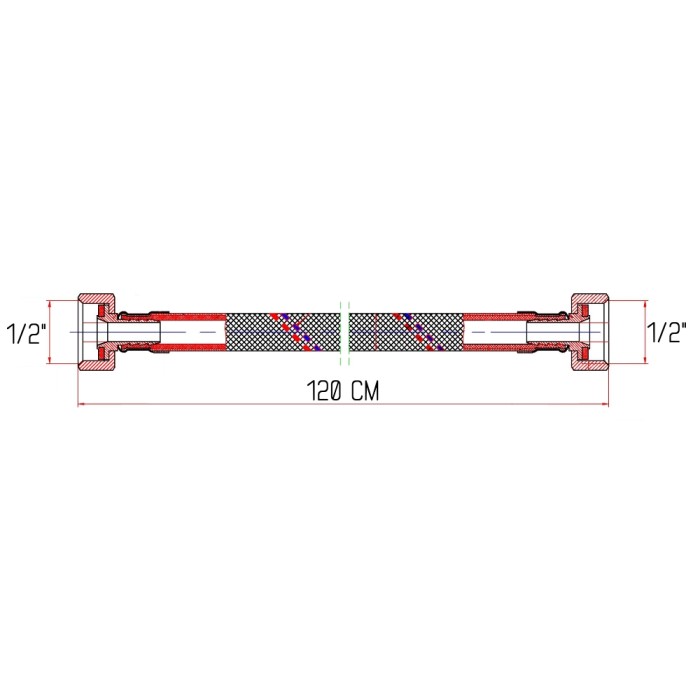 Гнучка підводка для води Thermo Alliance Forte ВВ 120 см SF381W120