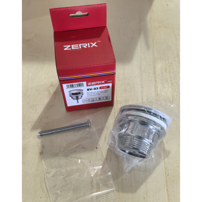 Донний клапан для раковини Zerix BV-03 1 1/4'' універсальний (з/без перел) СLICK-СLACK (Колір хром) (ZX6019) Донний клапан для раковини Zerix BV-03 1 1/4'' універсальний (з/без перел) СLICK-СLACK (Колір хром) (ZX6019)