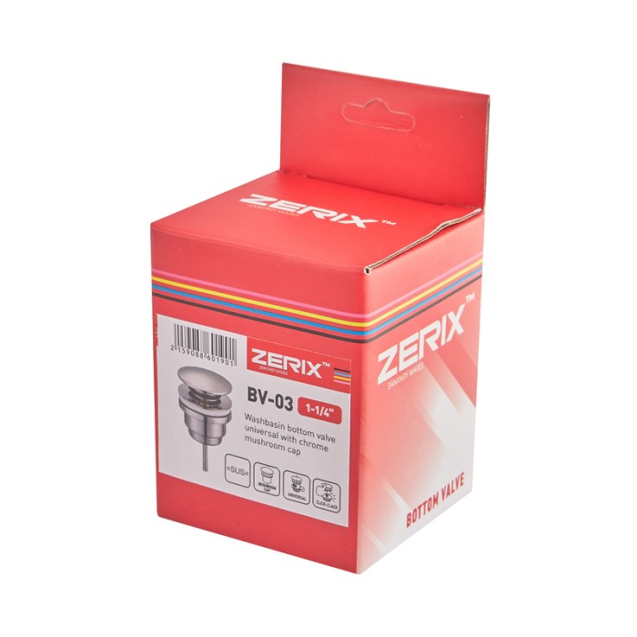 Донний клапан для раковини Zerix BV-03 1 1/4'' універсальний (з/без перел) СLICK-СLACK (Колір хром) (ZX6019) Донний клапан для раковини Zerix BV-03 1 1/4'' універсальний (з/без перел) СLICK-СLACK (Колір хром) (ZX6019)